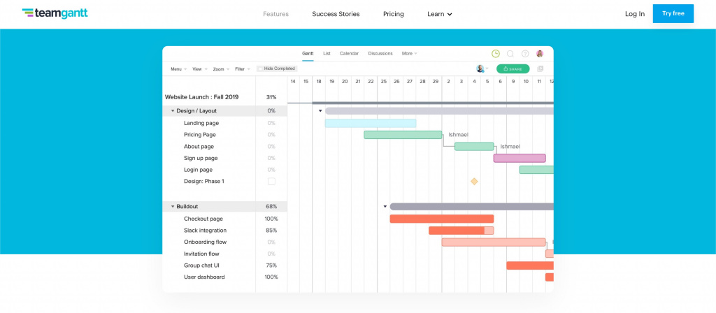 TeamGantt as monday.com alternative